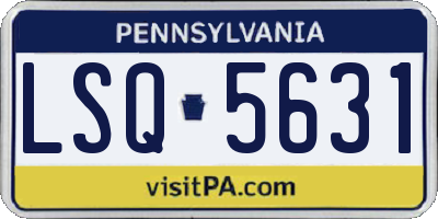 PA license plate LSQ5631