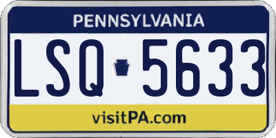 PA license plate LSQ5633