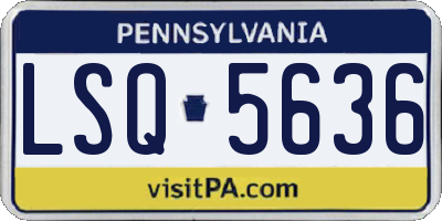PA license plate LSQ5636