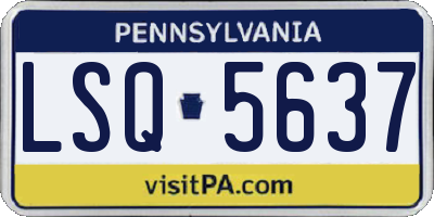 PA license plate LSQ5637