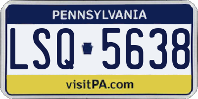 PA license plate LSQ5638
