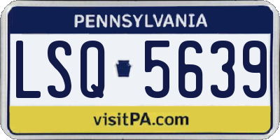 PA license plate LSQ5639