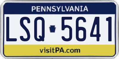 PA license plate LSQ5641