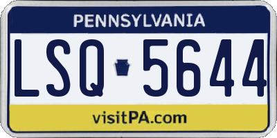 PA license plate LSQ5644