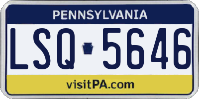 PA license plate LSQ5646