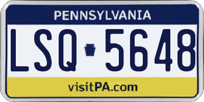 PA license plate LSQ5648