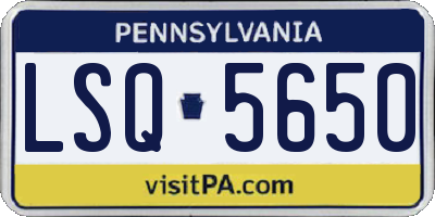 PA license plate LSQ5650