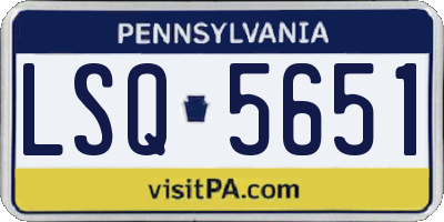 PA license plate LSQ5651