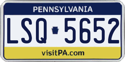 PA license plate LSQ5652