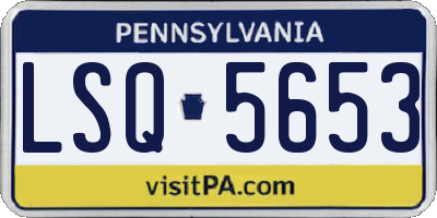 PA license plate LSQ5653