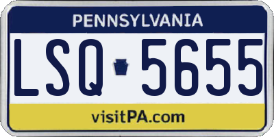 PA license plate LSQ5655
