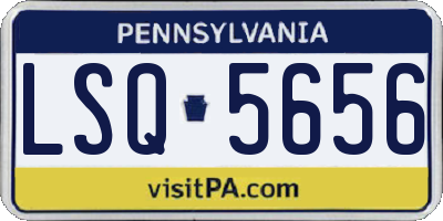 PA license plate LSQ5656