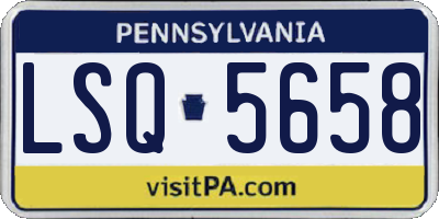 PA license plate LSQ5658