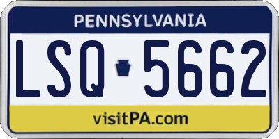 PA license plate LSQ5662