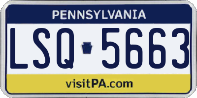 PA license plate LSQ5663