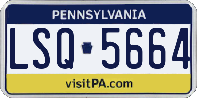 PA license plate LSQ5664