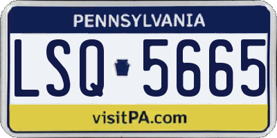 PA license plate LSQ5665
