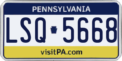 PA license plate LSQ5668