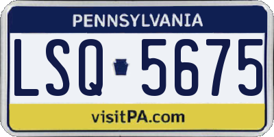 PA license plate LSQ5675