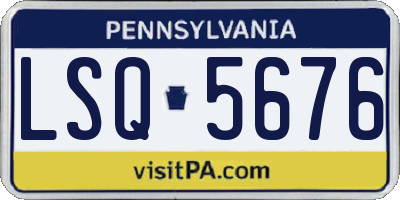PA license plate LSQ5676
