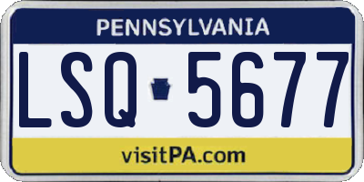 PA license plate LSQ5677