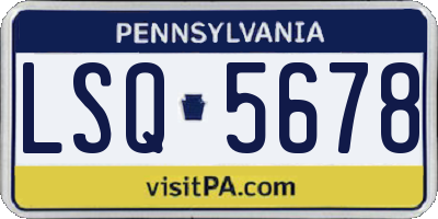PA license plate LSQ5678