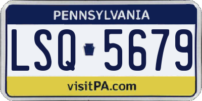 PA license plate LSQ5679