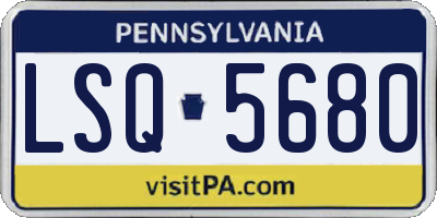 PA license plate LSQ5680
