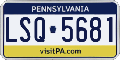 PA license plate LSQ5681