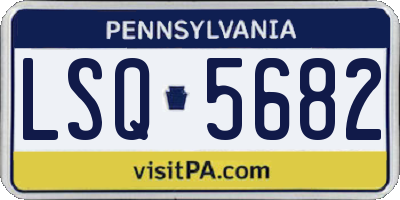 PA license plate LSQ5682