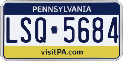PA license plate LSQ5684