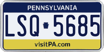 PA license plate LSQ5685