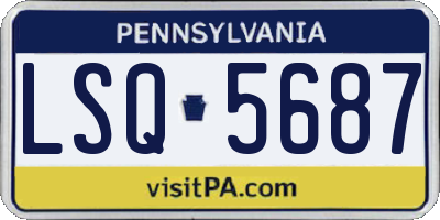 PA license plate LSQ5687