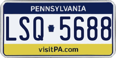 PA license plate LSQ5688
