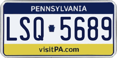 PA license plate LSQ5689