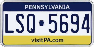 PA license plate LSQ5694