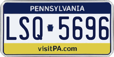 PA license plate LSQ5696