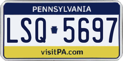 PA license plate LSQ5697