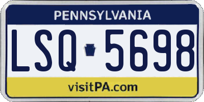 PA license plate LSQ5698