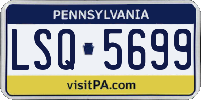 PA license plate LSQ5699