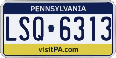 PA license plate LSQ6313