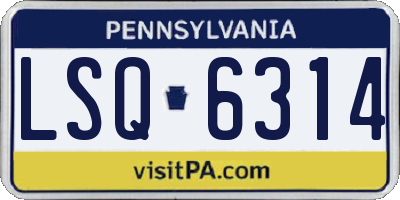 PA license plate LSQ6314
