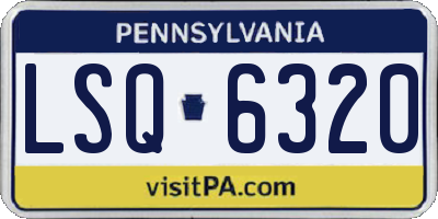 PA license plate LSQ6320