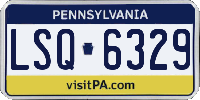 PA license plate LSQ6329
