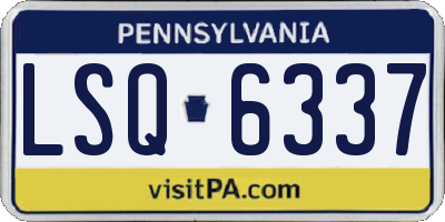 PA license plate LSQ6337