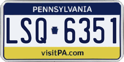 PA license plate LSQ6351