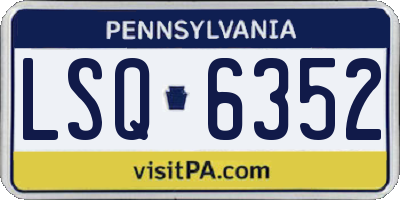 PA license plate LSQ6352
