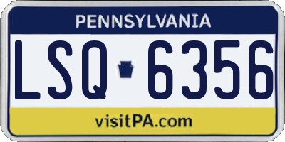 PA license plate LSQ6356