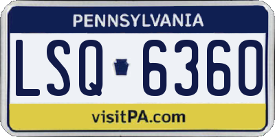 PA license plate LSQ6360