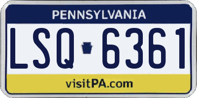 PA license plate LSQ6361